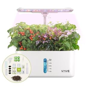 hydroponics growing system indoor garden: 8 pods herb garden kit indoor with led grow light quiet smart water pump automatic timer healthy fresh herbs vegetables - hydroponic planter for home kitchen