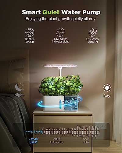 Hydroponics Growing System Indoor Garden: 8 Pods Herb Garden Kit Indoor with LED Grow Light Quiet Smart Water Pump Automatic Timer Healthy Fresh Herbs Vegetables - Hydroponic Planter for Home Kitchen