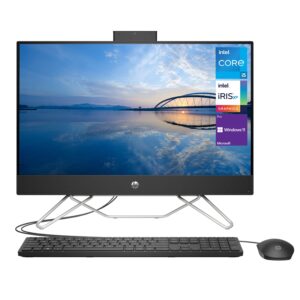 hp business all-in-one desktop, 24" fhd display, intel core i5-1235u processor, 32gb ram, 2tb pcie ssd, ir camera, hdmi, rj-45, wi-fi 6, wired keyboard & mouse, windows 11 pro, black