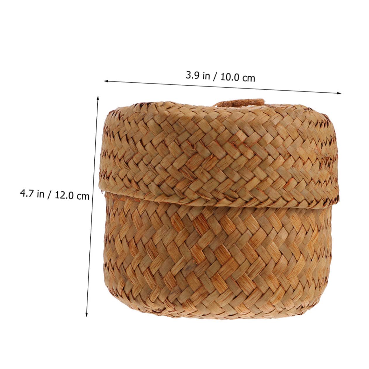 GANAZONO 2pcs Flower Box to Go Containers with Lids Mini Containers Wicker Storage Basket with Lid Woven Storage Box Wicker Storage Bins Round Woven Baskets Woven Storage Case Flower Basket