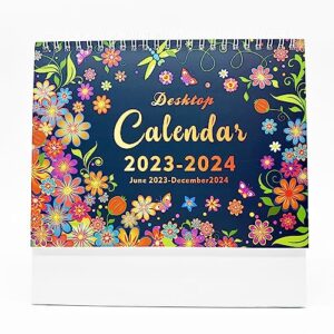 Desk Calendar 2023-2024, Monthly Desktop Calendar (June 2023-December 2024), Academic Month to View Standing Desk Office Calendars Year Planner