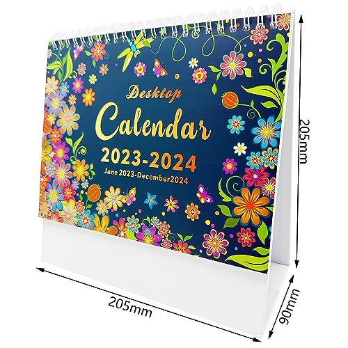 Desk Calendar 2023-2024, Monthly Desktop Calendar (June 2023-December 2024), Academic Month to View Standing Desk Office Calendars Year Planner