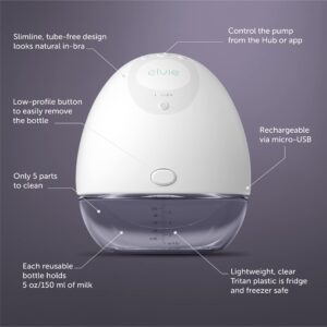 Elvie Breast Pump - Double, Wearable Breast Pump with App - The Smallest, Quietest Electric Breast Pump - Portable Breast Pumps Hands Free & Discreet - Automated with Four Personalized Settings