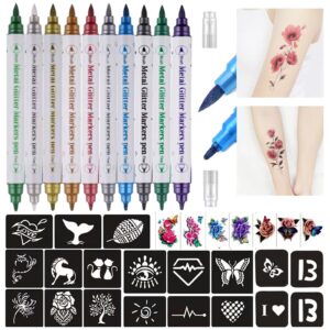 betytattoo temporary tattoo markers 10 body markers, butterfly temporary tattoos for women girls kids, fake colorful butterflies tattoo waterproof for face body arm birthday party (bety3)