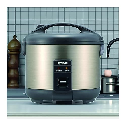 Tiger JNP-S18U Stainless Steel 10-Cup Conventional Rice Cooker (Urban Satin) Bundle with Rice Washing Bowl and Bamboo Spoon (3 Items)