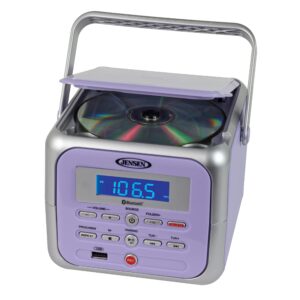 Jensen CD-660 Portable Stereo CD Player Boombox with Bluetooth | FM Radio | USB | Aux-in Headphone Jack | CD-R/RW MP3 Playback | (Lavender Purple)