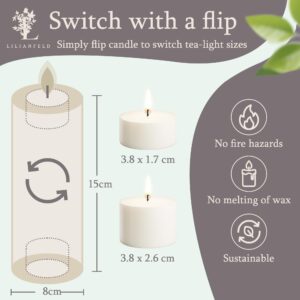 Artificial Pillar Candles with Real Tea-Light Fire for Home Decoration & Table Centerpiece, Tealight Candle Holder