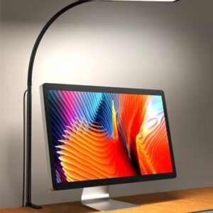 Desk Lamp, iFalarila Dimmable 160 LED Desk Light for Home Office [Updated Flexible Gooseneck & Metal Rod & I-Clamp] Book Light Clip on Table for Reading, Workbench, Drafting, Nail Tech, Sewing, Puzzle