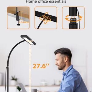 Desk Lamp, iFalarila Dimmable 160 LED Desk Light for Home Office [Updated Flexible Gooseneck & Metal Rod & I-Clamp] Book Light Clip on Table for Reading, Workbench, Drafting, Nail Tech, Sewing, Puzzle