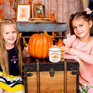 Fall decor - Pumpkin Spice Ceramic Canister with Wooden Beads Spoon Fall Decorations for Home Farmhouse Table Autumn Thanksgiving Tiered Tray, Candy Holder with Lid for Cookie Snacks House Warming