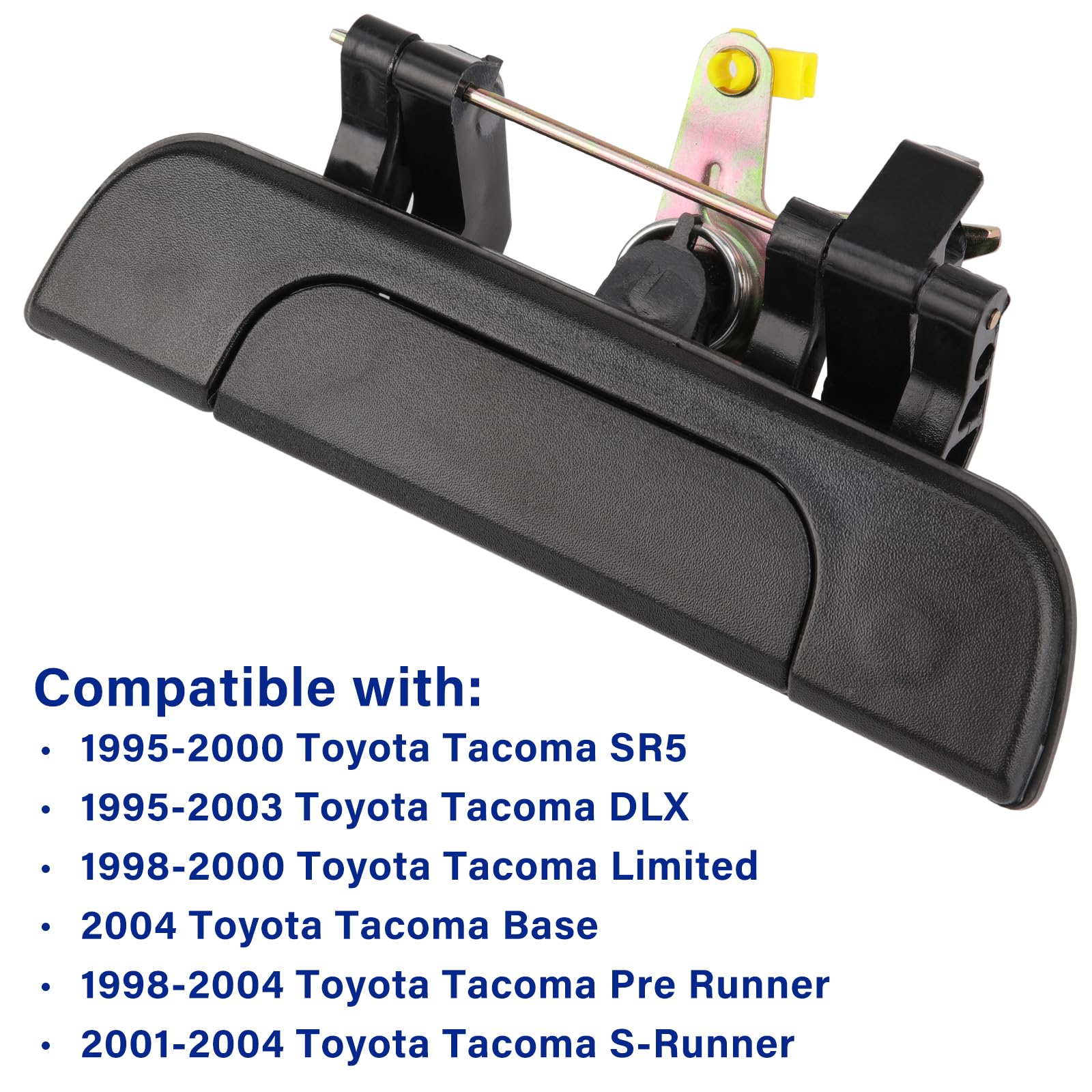 Premium Tailgate Handle Liftgate Latch Handle Compatible with Toyota Tacoma 1995-2004 Pickup,Replace# TO1915102, 6909035010, 69090-35010,Textured Black