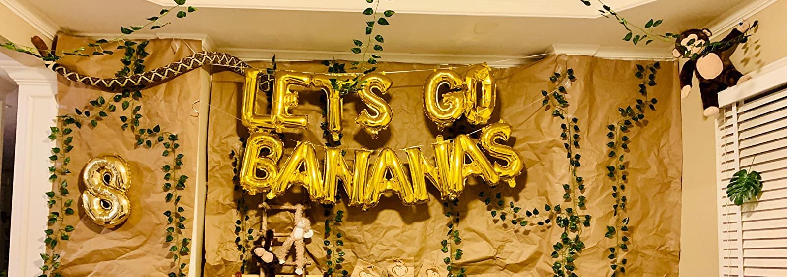 16" Lets GO Bananas Letter Banner Balloons for Tutti Frutti Balloon, Fruit Birthday Party, Twotti Frutti Birthday Decorations, Tutti Fruity Birthday,Gold