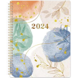 2024 planner - planner/calendar 2024, jan. 2024 - dec. 2024, 2024 planner weekly and monthly with printed tabs, 8" x 10", flexible cover with thick paper + twin-wire binding - waterink