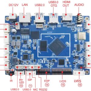 QINTAIX Mini PC Desktop Computer Rk3568 Android Digital Signage Board 4GB RAM 32GB ROM Android11 OS Support POE LVDS RTC (2GB+16GB)