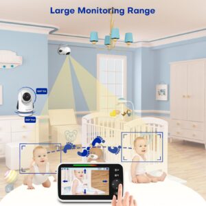 Maxi Cosi Baby Monitor with Camera and Audio,5''Screen Video Baby Monitor,30 Hour Battery,No WiFi,Night Vision,2 Way Talk, Temperature Monitoring,Lullabies,1000ft Range,VOX Mode,Gifts for Parents Kids