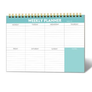 weekly planner notepad - 7" x 10" weekly pad organizers habit tracker journal for man & women, 52 sheets, 100gsm paper, undated weekly to do list notepad with your life, teal