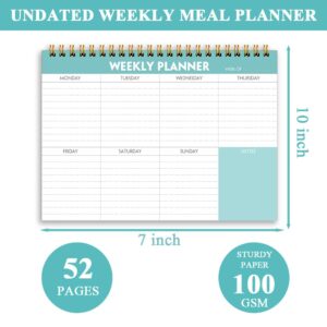 Weekly Planner Notepad - 7" x 10" Weekly Pad Organizers Habit Tracker Journal for Man & Women, 52 Sheets, 100gsm Paper, Undated Weekly To Do List Notepad with Your Life, Teal