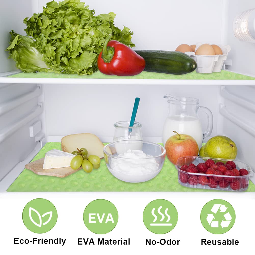 8pcs Refrigerator Liners Mats Washable, EVA Shelf Liners Waterproof Oilproof, 17.5''x11.5'' Non-Slip Fridge Liners for Glass Shelf Cupboard Kitchen Cabinet Drawer Refrigerator(4 Color Mixed)