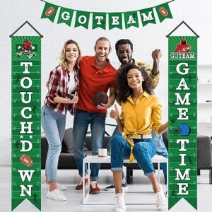 Football Decorations Football Porch Sign Banner Welcome Hanging Door Banner for Sport Theme Party Football Game Time Festival Party Supplies