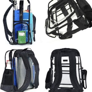 TXSN Heavy Duty Clear Backpack Durable Transparent See Through Bag (Medium, Black)