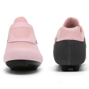 Unisex Cycling Shoes Compatible with Peloton Shoes Indoor Road Bike Riding Shoes for Men and Women Pre-Installed with Delta Cleats Clip Outdoor Pedal Pink