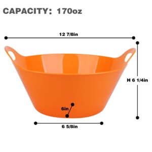 Tiawudi 6 Pack Snack Bowls (4.9L Large), Plastic Serving Bowls for Party, Large Bowls with Handles for Kitchen, Fruit, Cereal, Candy, Salad and Chip, Microwave Safe