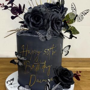 JeVenis Black Gothic Cake Decoration Rose Cake Topper Rip Cake Decoration Death Cake Decoration Gothic Birthday Decoration Gothic Party Supplies
