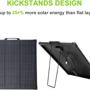 LensunSolar Innovative 55W 12V Solar Panel with Kickstand, Lightweight, Waterproof, Super Thin for RV Campers Power Station Camping, Only 4.4 lbs/2kgs