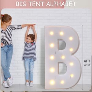 YOSWPP 4FT Large Marquee Light Up Letters Numbers Giant Mosaic Balloon Frame,Wedding Anniversary Baby Shower Gender Reveal Decorations (B, 4FT)