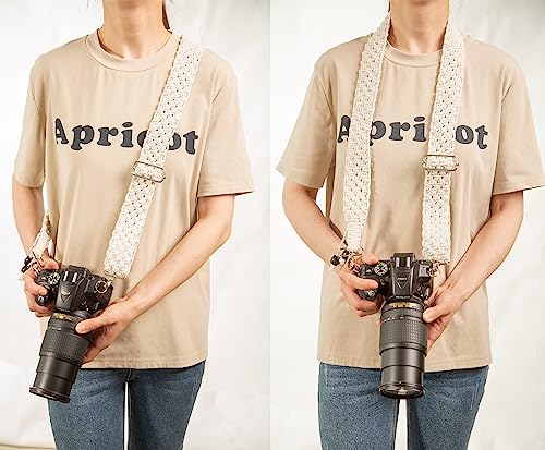 Clysuply Macrame Camera Strap For DSLR Camera. Adjustable Handwoven Universal Neck & Shoulder Strap Gift for Photographers