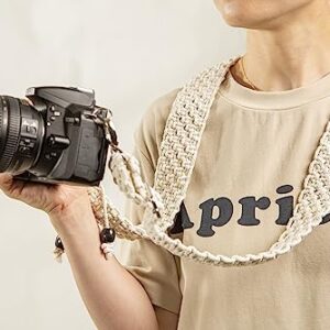 Clysuply Macrame Camera Strap For DSLR Camera. Adjustable Handwoven Universal Neck & Shoulder Strap Gift for Photographers