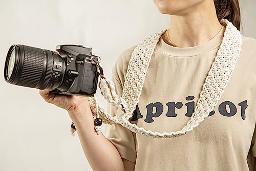 Clysuply Macrame Camera Strap For DSLR Camera. Adjustable Handwoven Universal Neck & Shoulder Strap Gift for Photographers