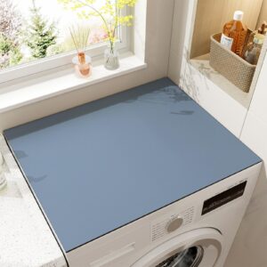 inemsion washing machine cover dryer top cover anti slip, solid color diatomaceous mud drum type washing machine dust cover (light blue, 23.6“ x 23.6")