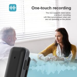 ZAQE 64 GB Digital Voice Recorder Bluetooth 400 Hours Recording Capacity Noise Reduction One-Touch Recording Voice Recorder for Lecturing, Interview, Meeting (Black)