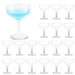 Belinlen 18 Count 5oz Acrylic Martini Glasses for Party Champagne Tower Plastic Champagne Coupe Glasses for Martini, Margarita, Cocktail, Dessert(Reusable, Dishwasher Safe)