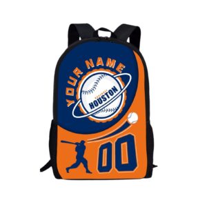 rixeucey houston backpack custom laptop bag travel bag personalized name number gifts for men women boy
