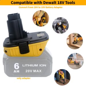 Epowon 2Packs DCA1820 Battery Adapter Compatible with Dewalt 18V Tools, Convert 20V Battery DCB200 DCB201 DCB203 DCB203BT DCB204 DCB205 DCB206 to Replacement for 18V Battery