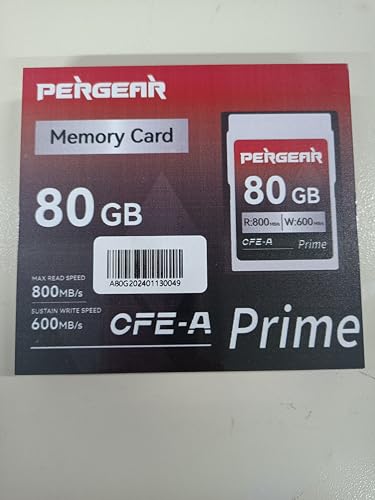 PERGEAR Professional 80GB CFexpress Type A Memory Card, Up to 800MB/s Read Speed & 800MB/s Write Speed for 4K 120P,8K 30P Recording Video/Photo for Sony Alpha Sony FX Cameras