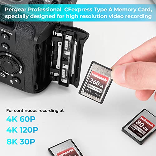 PERGEAR Professional 80GB CFexpress Type A Memory Card, Up to 800MB/s Read Speed & 800MB/s Write Speed for 4K 120P,8K 30P Recording Video/Photo for Sony Alpha Sony FX Cameras