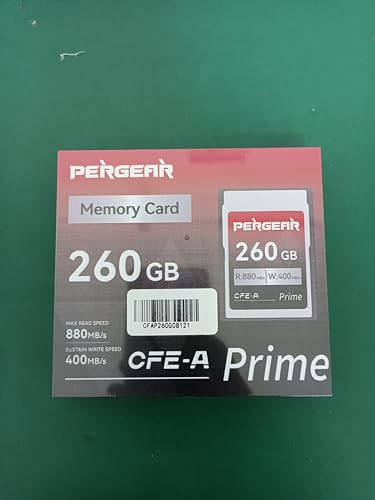 PERGEAR Professional 260GB CFexpress Type A Memory Card, with Card Reader, Up to 880MB/s Read Speed & 900MB/s Write Speed for 4K 120P,8K 30P Recording Video/Photo for Sony Alpha Sony FX Cameras