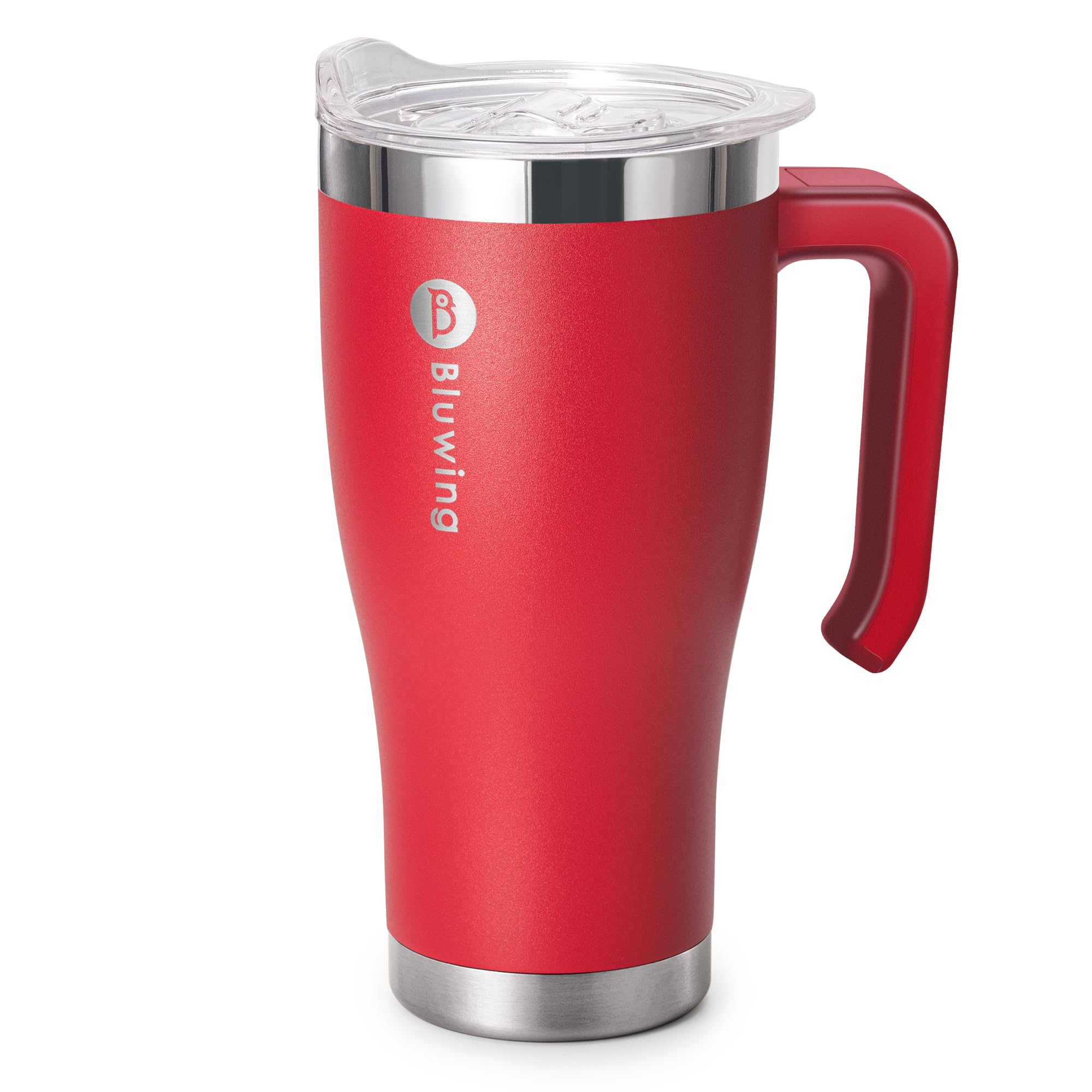 Bluwing Tumbler with Handle-30 oz Stainless Steel Double Wall Insulated Tumbler with Lid, Travel Leak Proof Coffee Mug Cup, BPA Free（Canyon Red