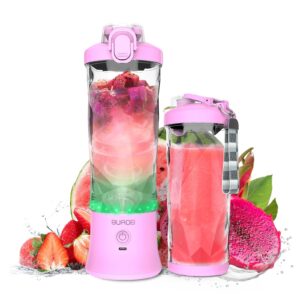 portable blender, personal size blender for shakes and smoothies with 6 blades mini blender 20 oz mini mixer usb rechargeable for kitchen/gym/travel/office