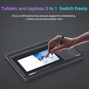 ZWYING Laptop【MS 2019 Office & Win 11 Pro】 14 inch 4K （3840 * 2160） All Metal 2 in 1 360° Convertible Laptop with Touchscreen 12th Alder Lake-N95 (up to3.4GHz) DDR5 12GB/960GB SSD Tablet Notebook PC