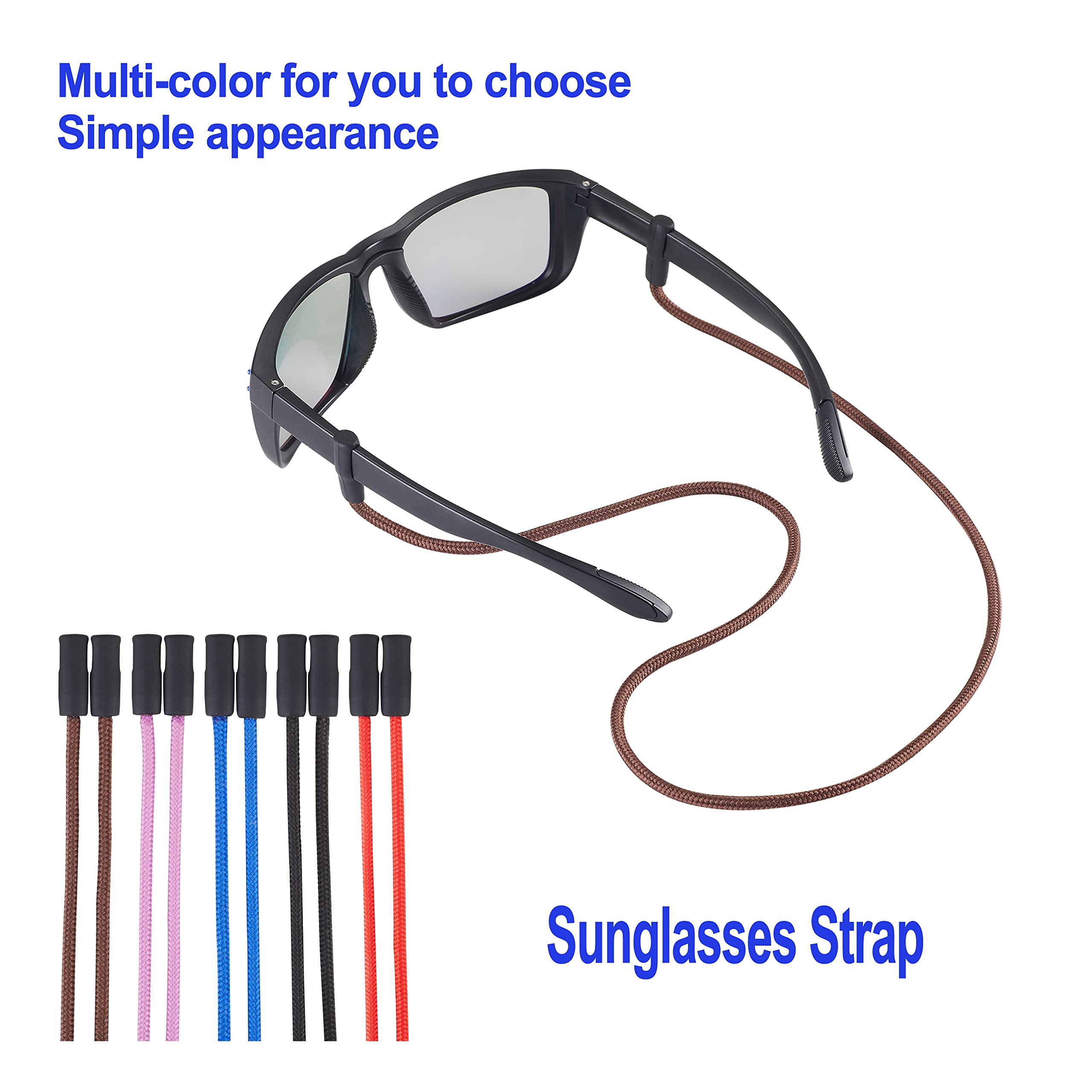 Sunglasses Strap, Eyeglasses String Holder Straps Rope, 3pcs Premium Sunglasses Chains, Leash Eyewear Retainer and Glasses Strap for Men Women kids - Sunglass Lanyard Cord Neck Retainer(3pcs Black)