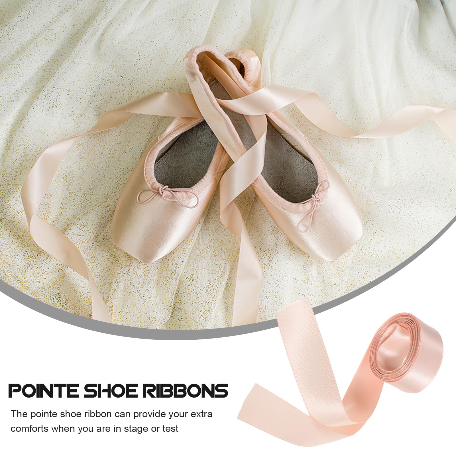 LIFKOME 2 Pack Pink Satin Ribbon 94Inch Ballet Pointe Shoe Satin Ribbon Ballet Flats Shoes Ribbon Yoga Shoes Strap Ribbon Satin Pink Shoes Elastic Shoes Laces for Women Girl