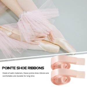 LIFKOME 2 Pack Pink Satin Ribbon 94Inch Ballet Pointe Shoe Satin Ribbon Ballet Flats Shoes Ribbon Yoga Shoes Strap Ribbon Satin Pink Shoes Elastic Shoes Laces for Women Girl