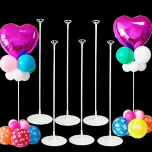 dilcamrita balloon sticks stands with cups - 6 sets 28" tall balloon column stands kits with base for table top / floor centerpiece holder sticks for parties decoration