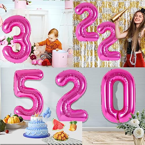 40 Inch Giant Light Pink Number 4 Balloon, Helium Mylar Foil Number Balloons for Birthday Party, 4th Birthday Decorations for Kids, Anniversary Party Decorations Supplies (Light Pink Number 4)