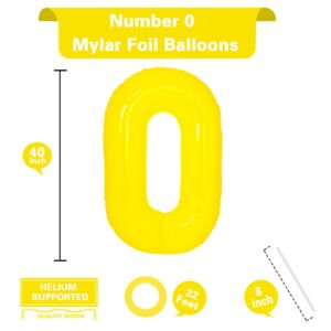 40 Inch Giant Yellow Number 2 Balloon, Helium Mylar Foil Number Balloons for Birthday Party, 2nd Birthday Decorations for Kids, Anniversary Party Decorations Supplies (Yellow Number 2)