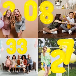 40 Inch Giant Yellow Number 2 Balloon, Helium Mylar Foil Number Balloons for Birthday Party, 2nd Birthday Decorations for Kids, Anniversary Party Decorations Supplies (Yellow Number 2)